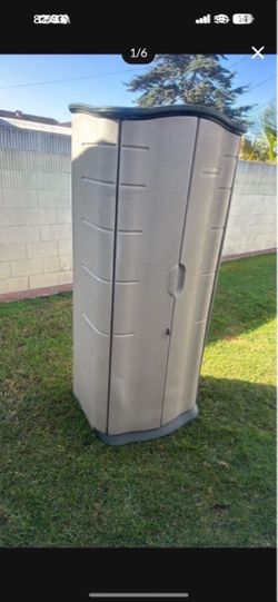 Rubbermaid outside vertical storage shed..70”H x28”W.x20”D… good condition $160