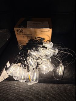 Minetom 100FT Outdoor String Lights with Remote, ST38 Patio Lights Dimmable