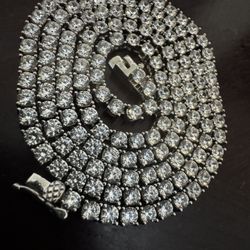 925 Sterling And Sirosky Crystal Tennis Chain 