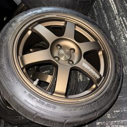 TE37 Saga Wheels 4x100 17x7.5+38 (Set Of 5)