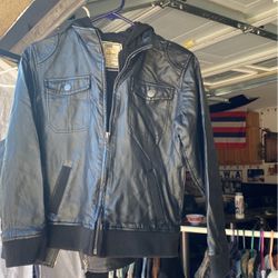 Small leather hoodie jacket 