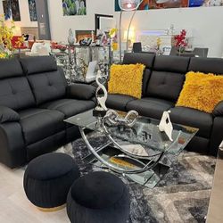 Sofa And Loveseat. Living Room Set. Juego De Sala. Color Negro 