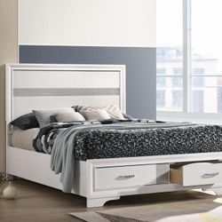 4 Pc Queen Bedroom Set With Queen Bedframe Dresser Mirror Nightstand On Sale  Miss