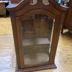 Antique Glass Front Curio Display Cabinet 