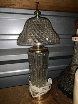 Antique glass electric lamp