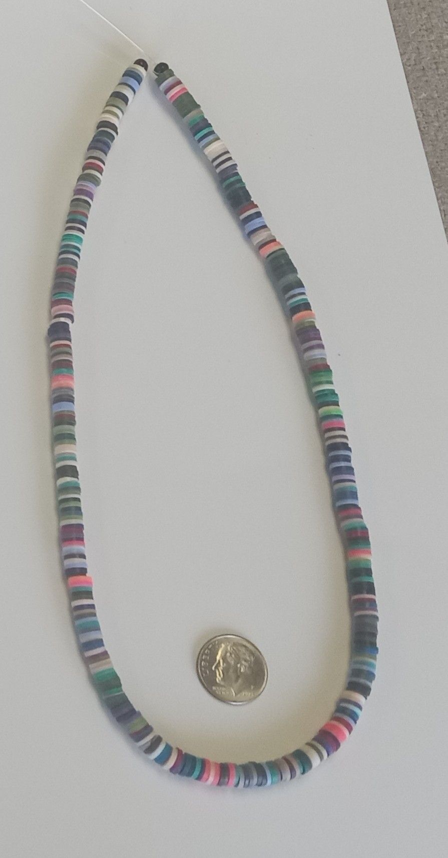 18" Fimo clay 6x1mm rondelle beads assorted colors 380-400+- beads GBS028