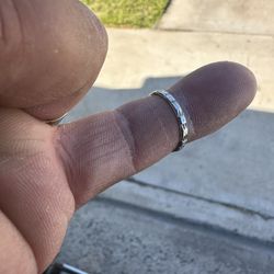 Wedding Band 14k White Gold By BRISTOL Small Band  Size 9