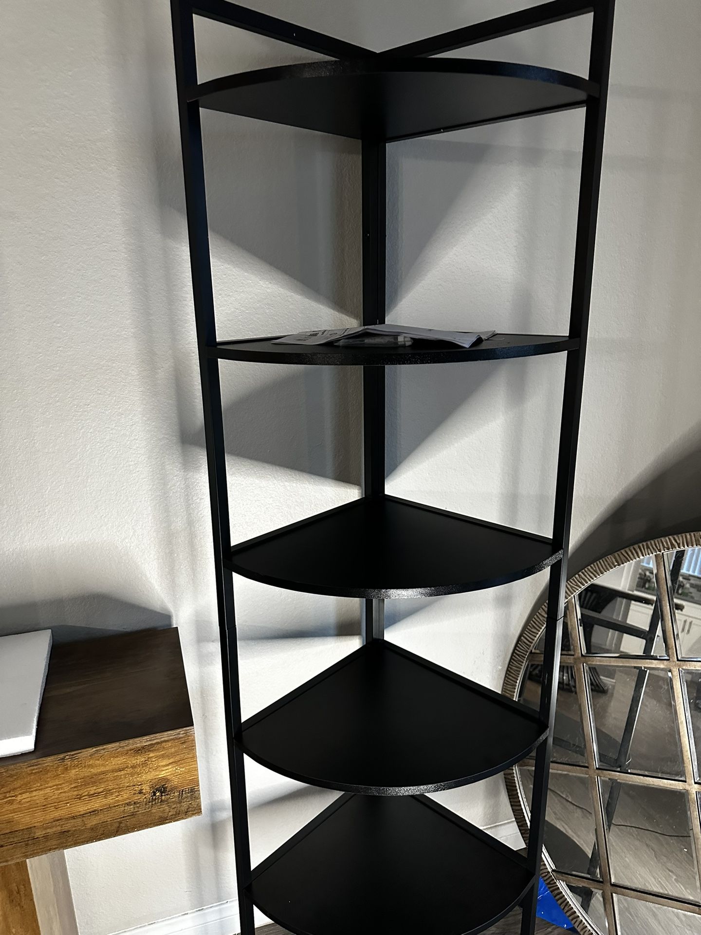 Industrial 6-Tier Corner Shelf – 63” Tall Ladder Storage Rack – Plant Stand & Organizer