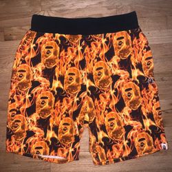 Bape Flame Shorts Large