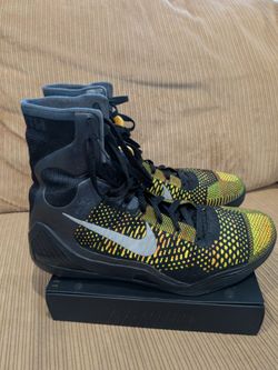 Nike Kobe 9 Elite Victory High Top Black , Yellow Size 11