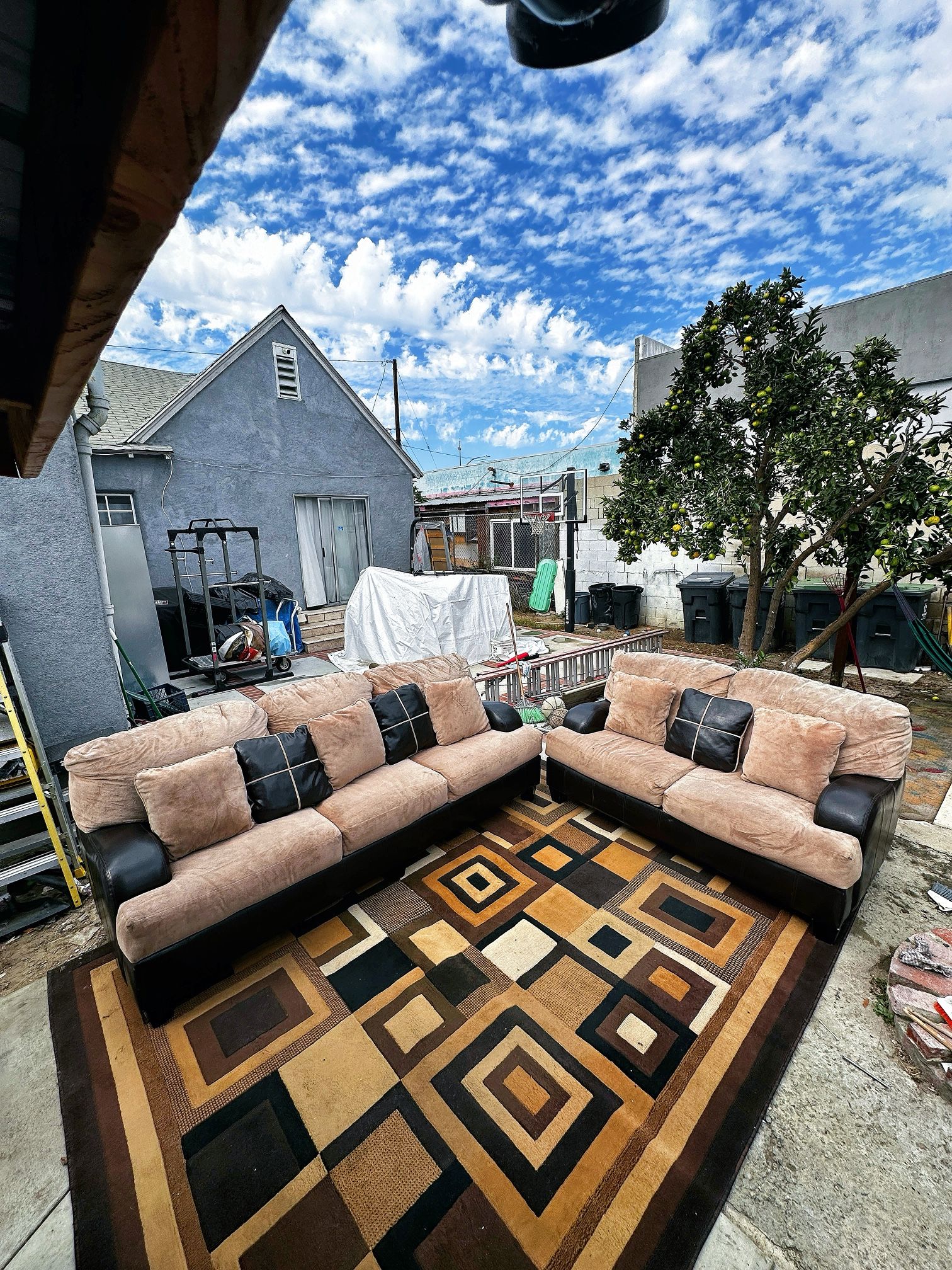 2 Piece Leather Couch Set 