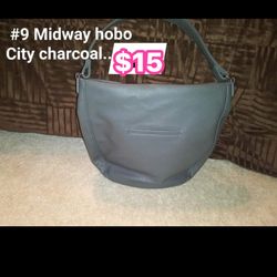 New Thirty-one Midway Hobo Charcoal Shoulder Strap Purse 