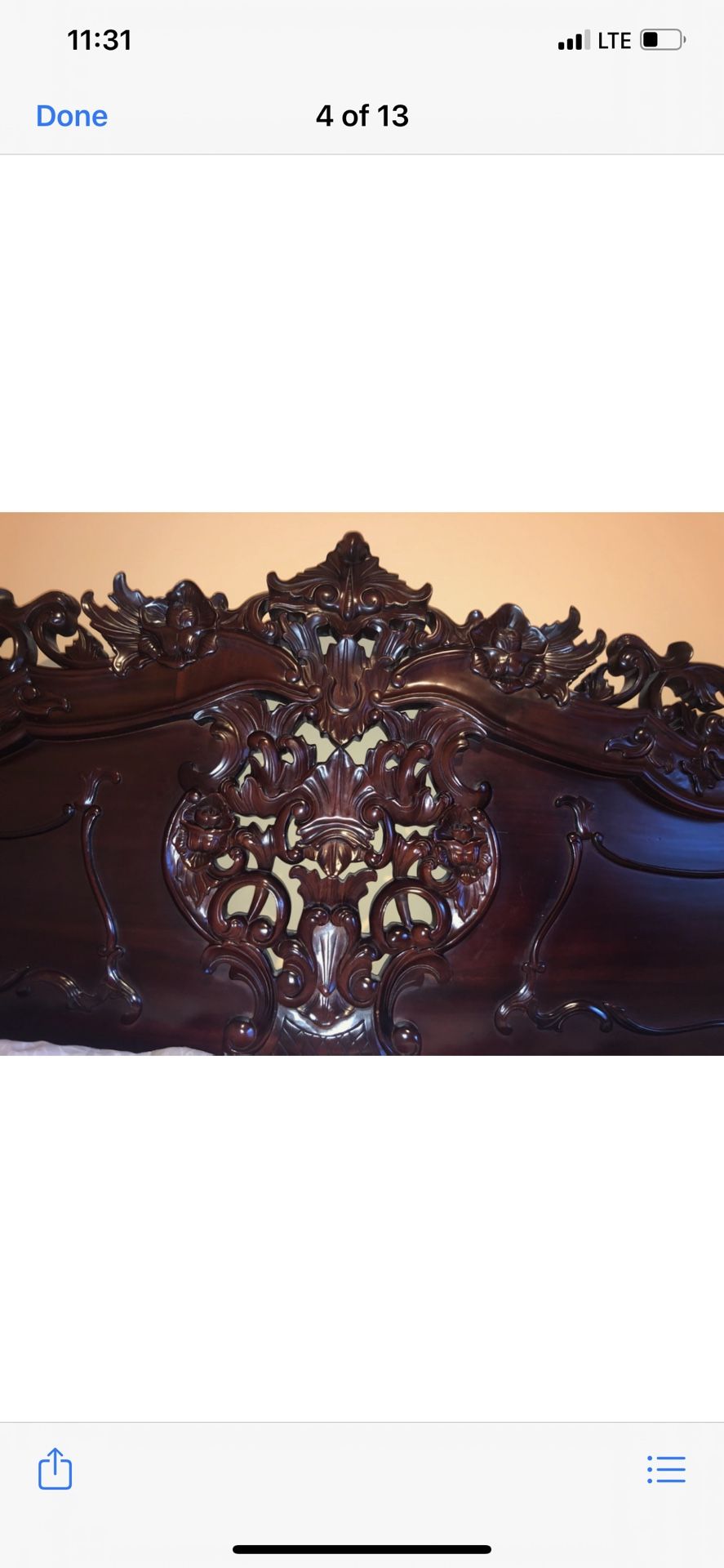 Beautiful king size bed frame.