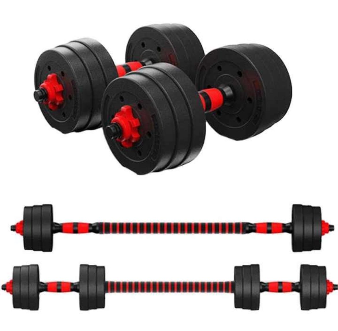 Adjustable Dumbbell Set, 5-44 lbs Free Weight Set with Connector for Barbell, Dumbbells, Push-Up , Fitness Exercises for Home Gym Suitable Men/Women