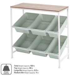 Seville Classics 6-Bin Organizer, 32.5" W x 14.23" D x 30.51" H Brand New In Box