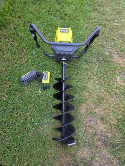 40 volt earth auger 8 inch bit with battery and charger