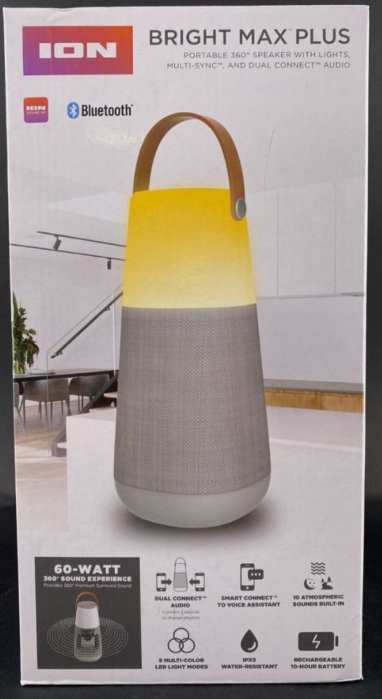 Ion Audio Bright Max Indoor/Outdoor 360 Degree Bluetooth Speaker 60 Watt
