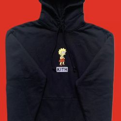 KITH for The Simpsons Lisa Box Logo Hoodie Black 100% Cotton Fleece Size Sz Men Large L / Women XL Like New Worn Once Clean 