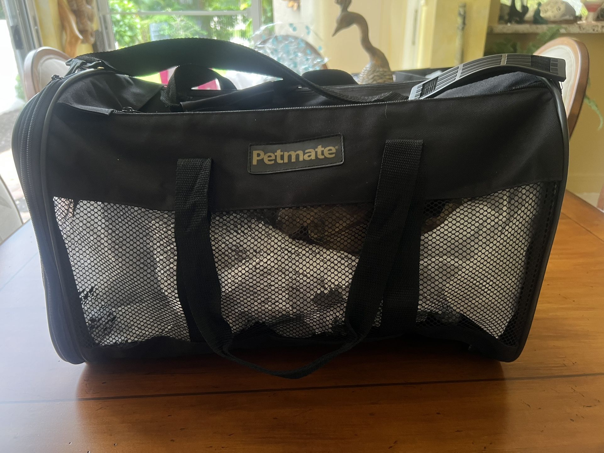 Petmate Soft-Sided Dog and Cat Carrier Bag, Black, Up to 15 lbs