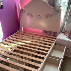 Full Bed Frame With Drawers 