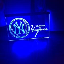 NEW YORK YANKEES LED NEON BLUE LIGHT SIGN 8x12