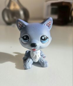 Littlest Pet Shop #1617 Blue Husky LPS Dog Hasbro