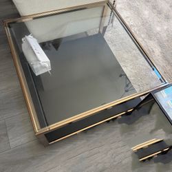 Glass coffee table