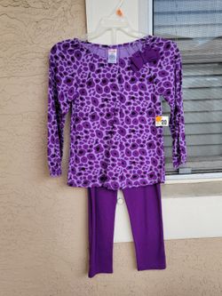 NEW with TAG...GIRL'S SIZE XS (4/5) OR  M(7/8) TWO-PIECE LONG-SLEEVED OUTFIT 