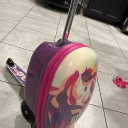 Unicorn 🦄 Baby Trolly Bag With Scooter
