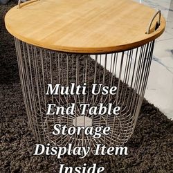 End Table,  Nightstand- Lift Top Inside Storage of Items, Plant , Many Uses 