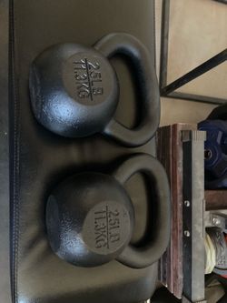Set of 25 pound kettlebells