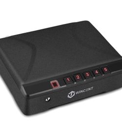 Gun Safe - Biometric Gun Safe for Pistols Quick Access Two Handguns Capacity Pistol Safe Lock Box with Fingerprint & Keypad - Auto Open Lid &