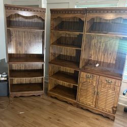 6 Foot Tall, Wooden Solid Shelves With Water Spots Selling Cheap