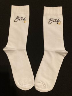 Team Bride White Crew Socks Father of the Bride Gift