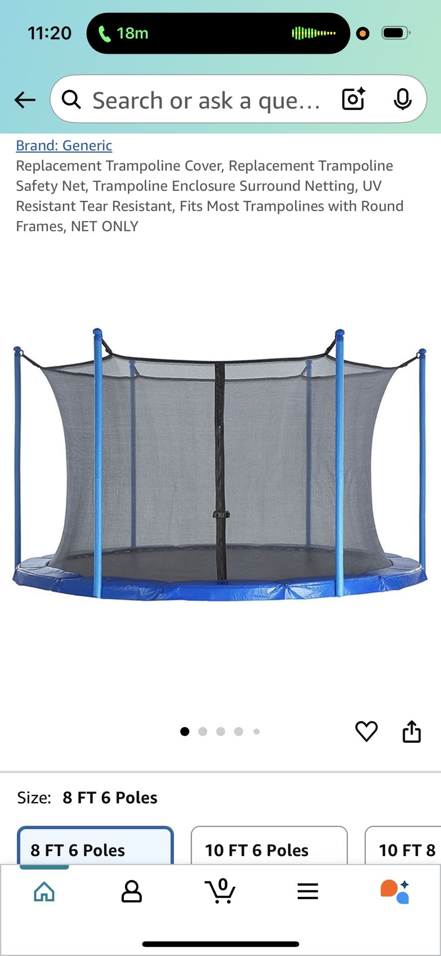 15’ Replacement Trampoline Net
