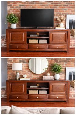 Large Wood TV Stand / Media Console with Storage - 68”