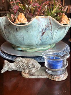 Vintage-Style Cast Iron Fish Tea Light Candle Holder – Rustic Coastal Decor
