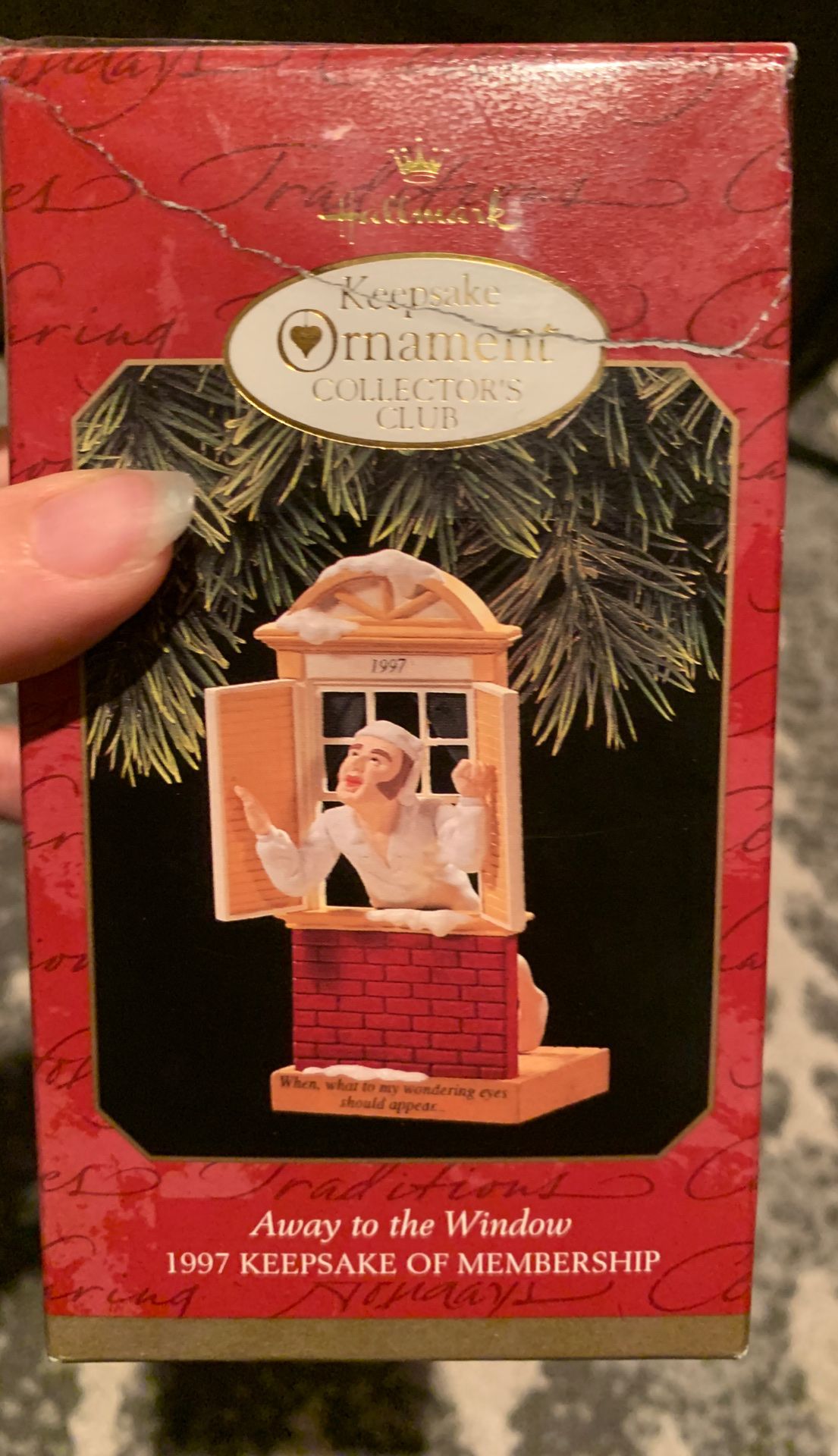 The Night Before Christmas Vintage 1999 Hallmark Ornament - Repaired Box