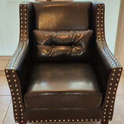 Black Chair with Silver Nailhead Accents, Very Nice! 

