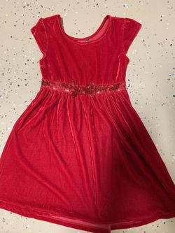 Girls new red velvet dress