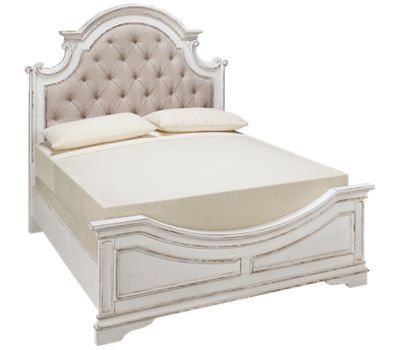 Scarlett 3 Piece Whitett Queen Bedroom Set with a White Lingerie Swivel Chest with Mirror