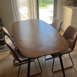 36”x64.5” Mid Mod Wood Dining Table