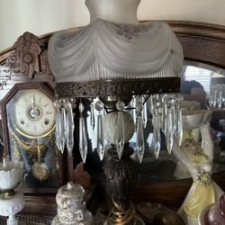 Antique Milk Glass Victorian Lamps
