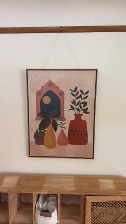World Market Canvas Print with Wood Framing
