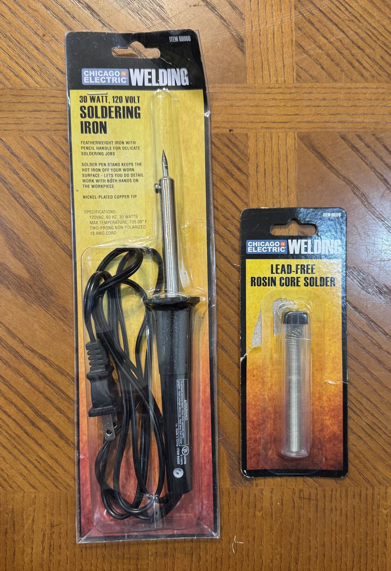 NEW - Chicago Electric Welding Soldering Iron and Lead-Free Rosin Core Solder  