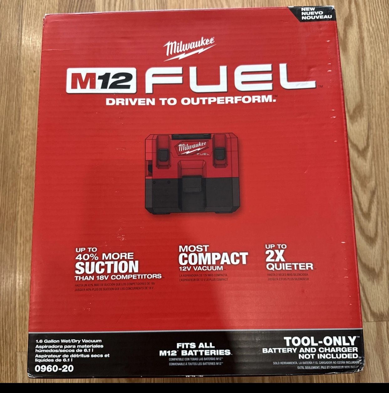 MILWAUKEE 0960-20 12V M12 FUEL 1.6 Gallon Cordless Wet/Dry Vacuum HEPA Filter