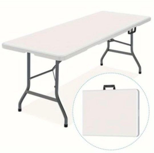 NEW 6FT Plastic Folding Table, Portable Dining Table Indoor Outdoor
