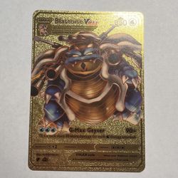 Pokemon Blastoise VMAX Gold Foil Fan Art Display Card NM