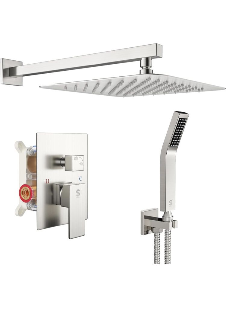 SR SUN RISE 12 Inches Bathroom Luxury Rain Mixer Shower Combo Set