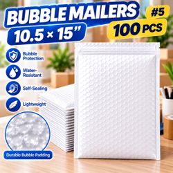 NEW #5 Bubble Mailers 10.5x15" – 100 PCS